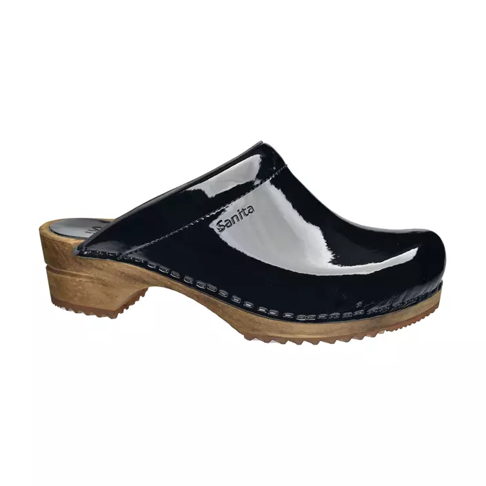 Sanita Classic patent Damen Clogs, Schwarz, large image number 0