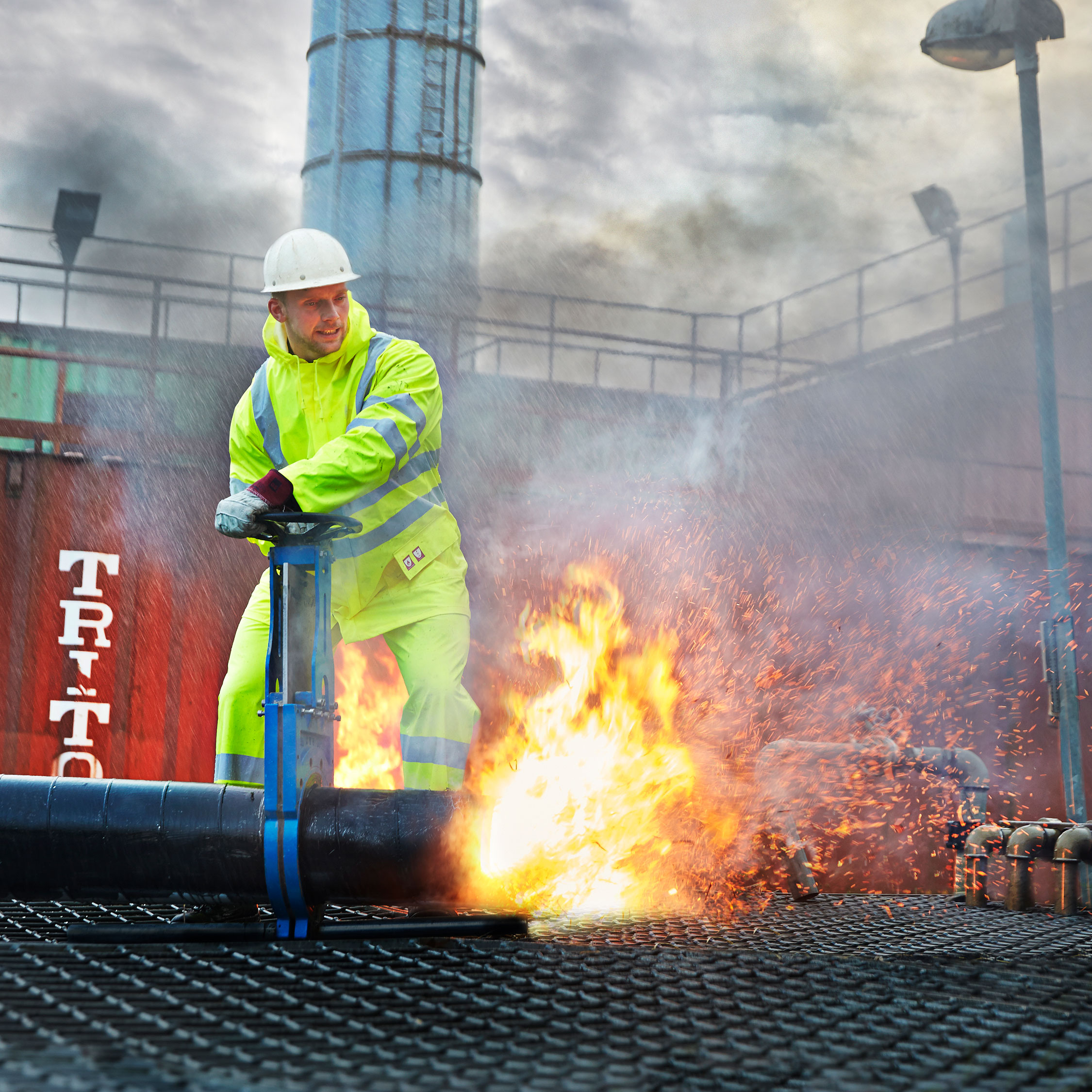 Lyngs&oslash;e Multinorm PU regnjacka, Varsel Gul, large image number 2