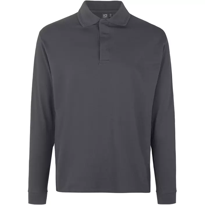 ID PRO Wear langermet Polo T-skjorte, Silver Grey, large image number 0