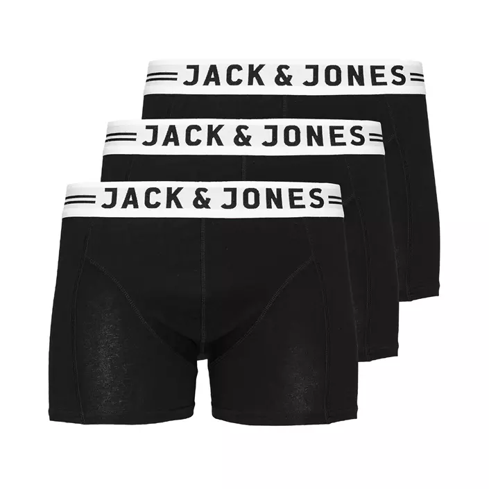 Jack & Jones Sense 3-pack boksershorts, Svart/Hvit, large image number 0