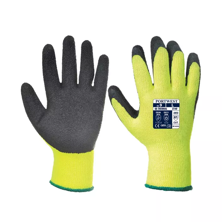 Portwest A140 winter work gloves, Yellow/Black, large image number 0