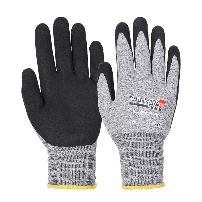 OS Worklife natural grip gloves, Grey/Black, large image number 0