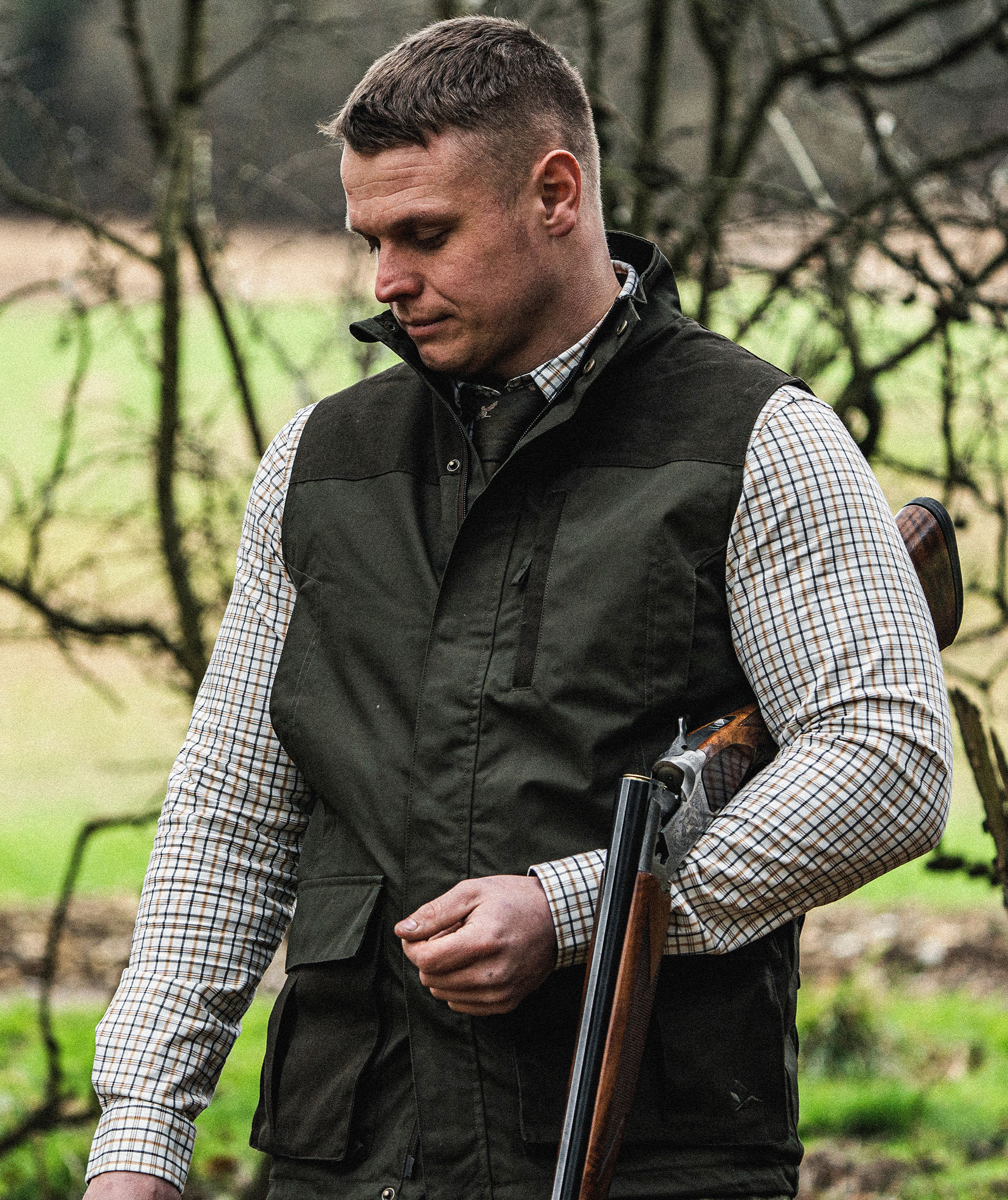 Seeland Oxford Shooting shirt, Grape leaf/Terracotta check, large image number 6