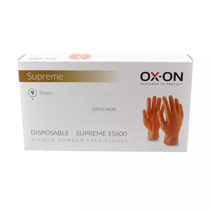 OX-ON Disposable Supreme 15600 nitril engångshandskar 50 st., Orange, large image number 2