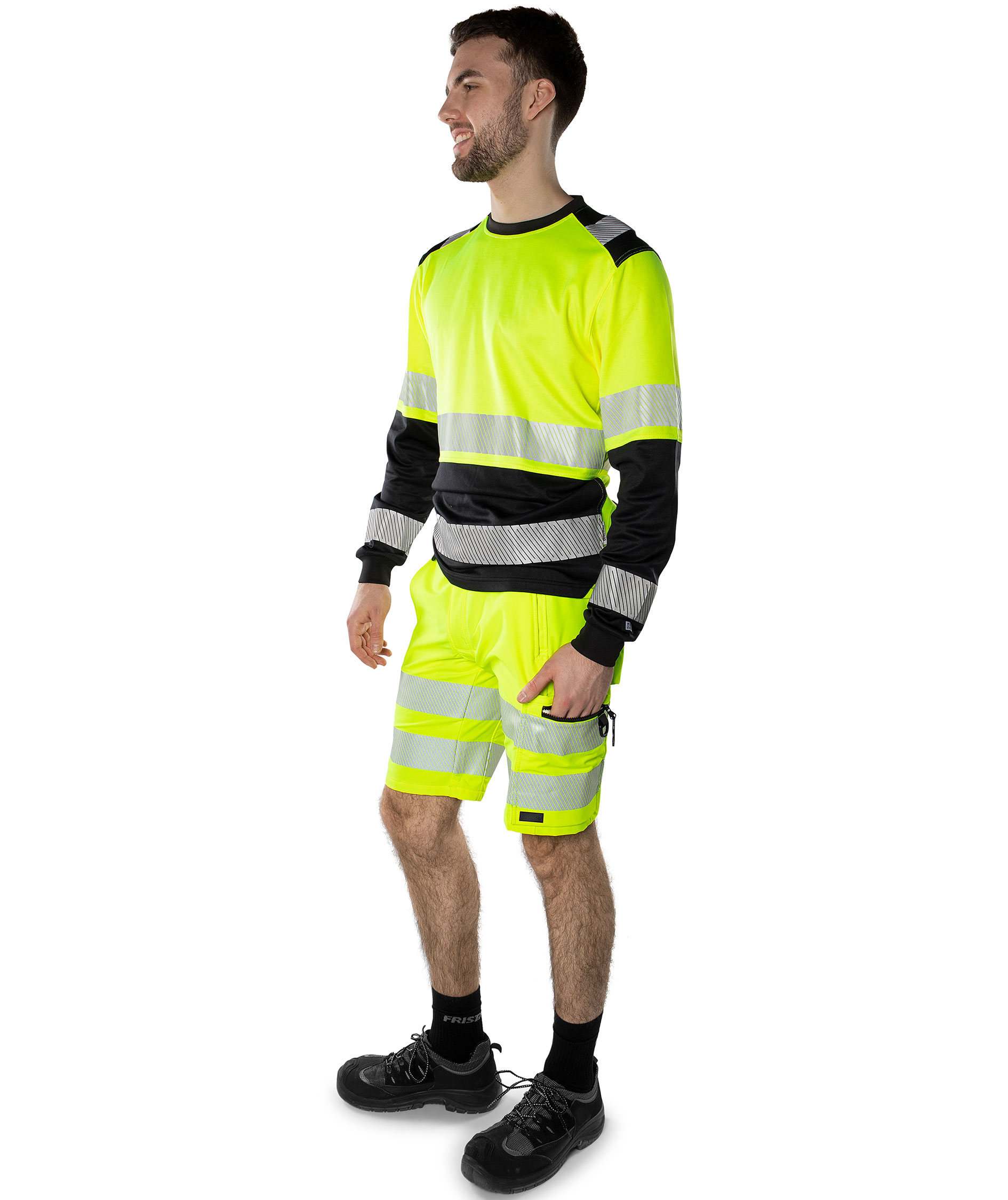 Fristads Green Arbeitsshorts 2648 GSTP full stretch, Hi-Vis Gelb, large image number 4