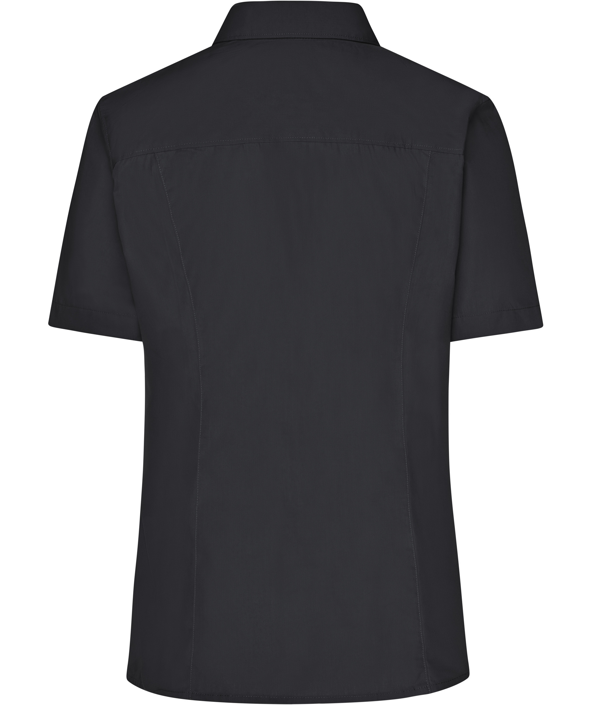 James & Nicholson women's short-sleeved Modern fit shirt, Black
