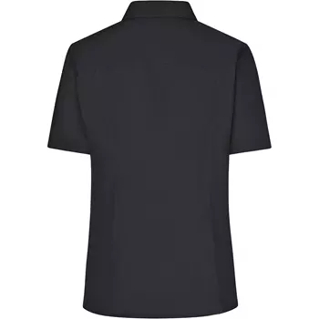 James & Nicholson kurzärmeliges Modern fit Damenhemd, Schwarz