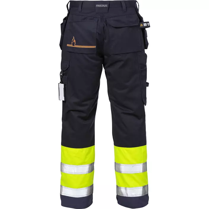 Fristads Flamestat craftsman trousers 2074, Hi-vis yellow/Marine blue, large image number 1