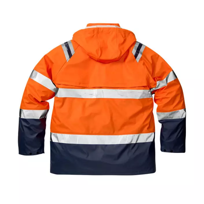 Fristads rain jacket 4624, Hi-vis Orange/Marine, large image number 1