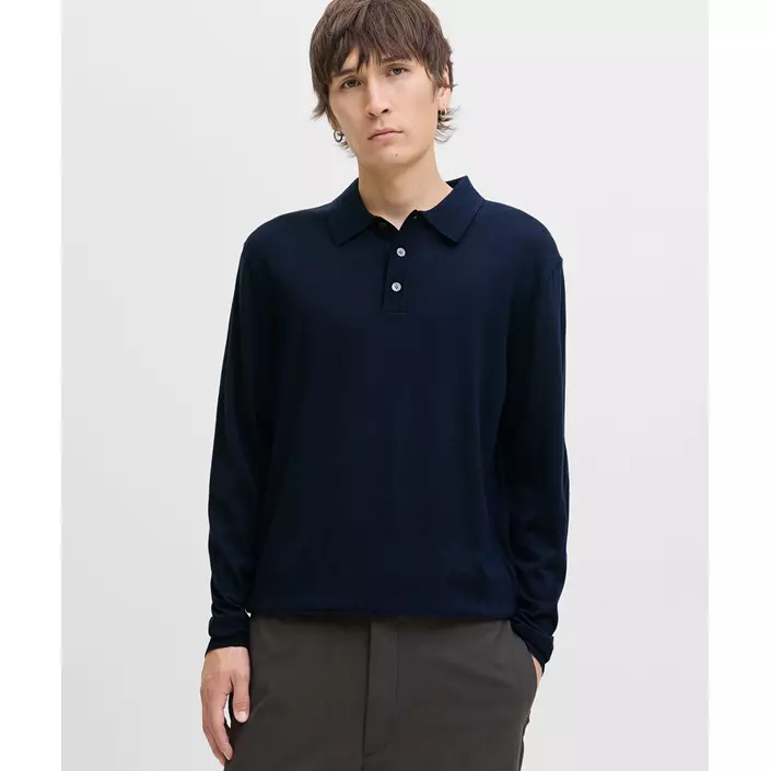 Jack & Jones Premium JPRBLAMERINO stickad tröja med merinoull, Night Sky, large image number 1