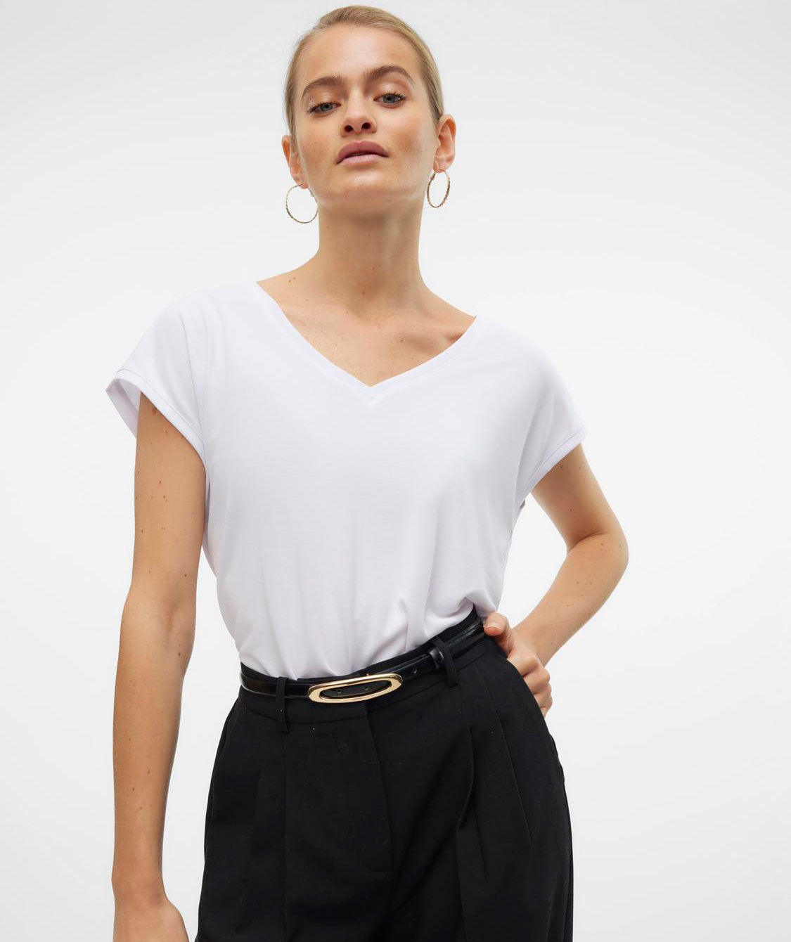 Vero Moda VMFILLI women's T-shirt, Bright White