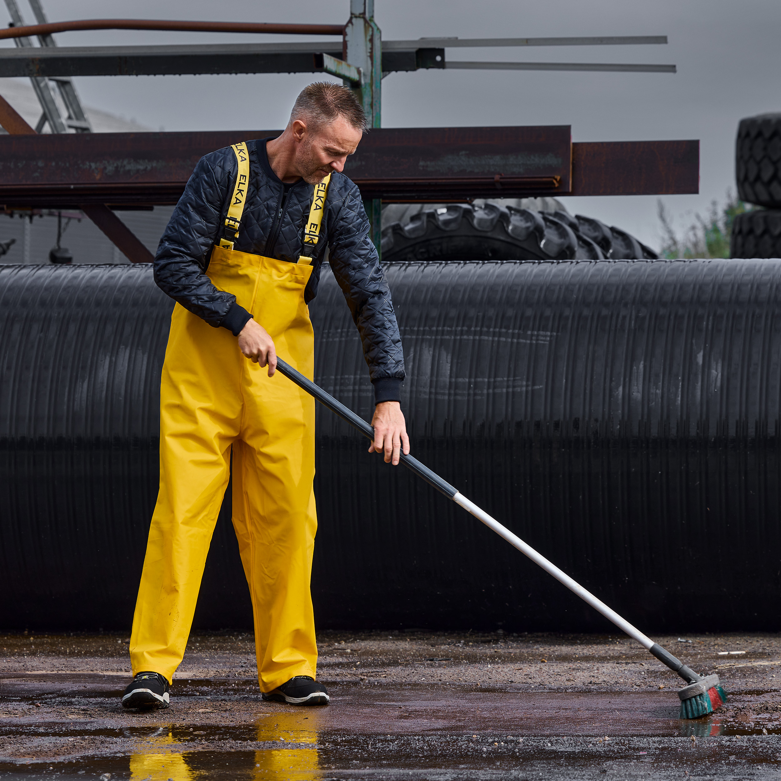 ELKA Elements PU/PVC regnh&auml;ngselbyxa, Gul