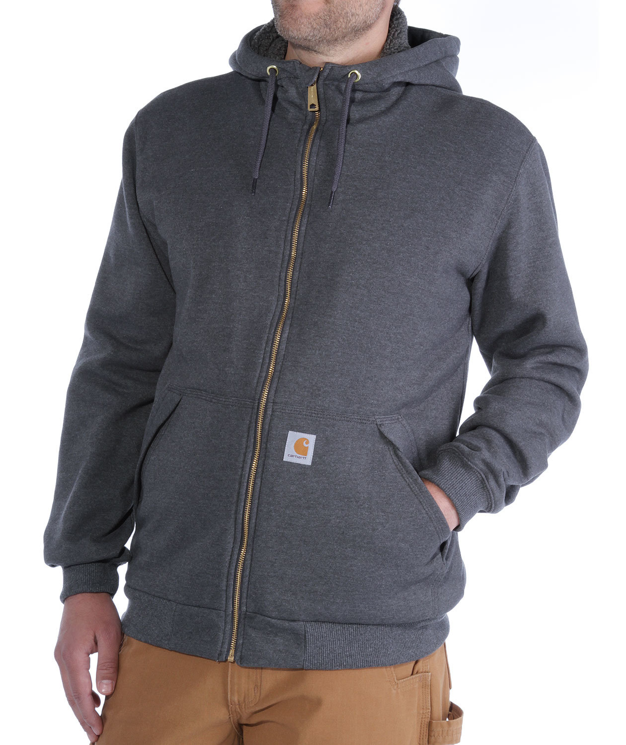 Carhartt Midweight h&aelig;ttetr&oslash;je, Carbon Heather, large image number 2