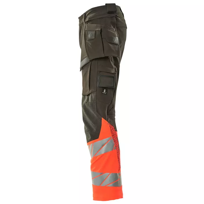 Mascot Accelerate Safe hartverksbyxa Full stretch, Mörk Antracit/Hi-vis röd, large image number 3