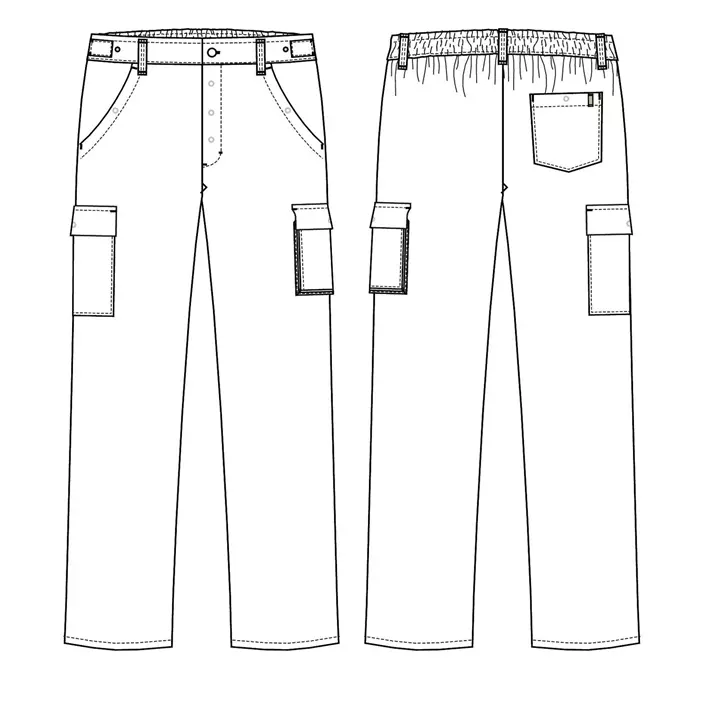 Kentaur  bukser med lårlomme og ekstra benlængde, Hvid, large image number 1