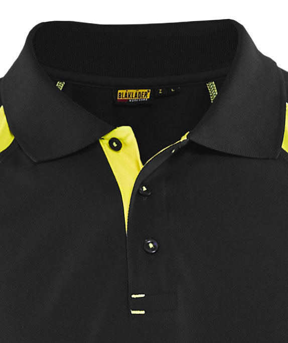 Bl&aring;kl&auml;der polo T-skjorte, Svart/Hi-Vis Gul, large image number 3