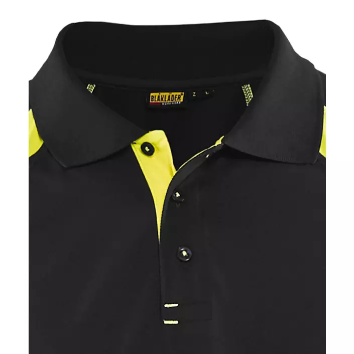 Blåkläder polo T-skjorte, Svart/Hi-Vis Gul, large image number 3