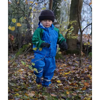 Ocean Cloud Comfort rain jacket for kids, Royal Blue/Green