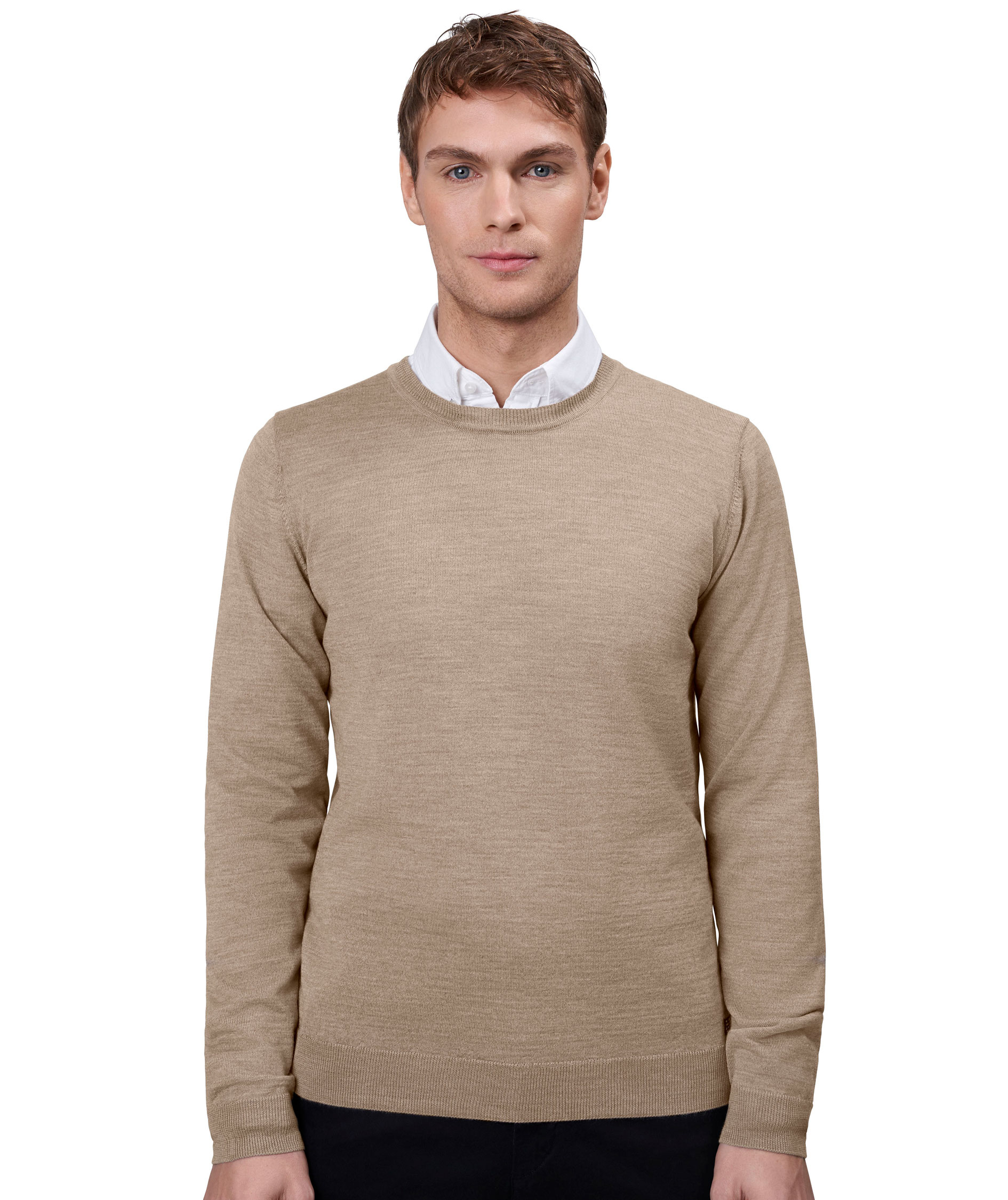 Seven Seas knitted pullover with merino wool, Sand melange, large image number 4