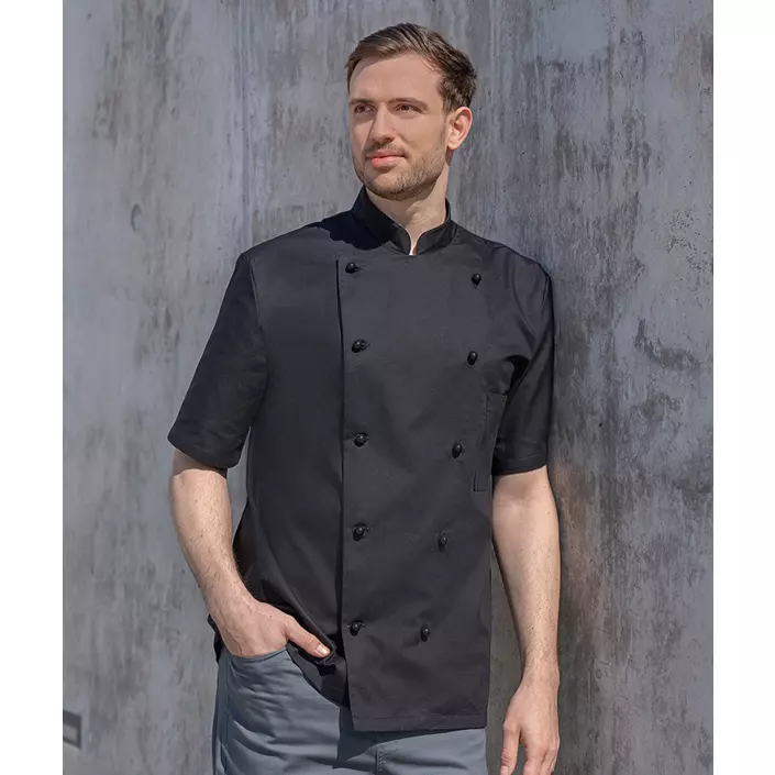 Karlowsky Lennert kurzärmelige Kochjacke ohne Knöpfe, Schwarz, large image number 1