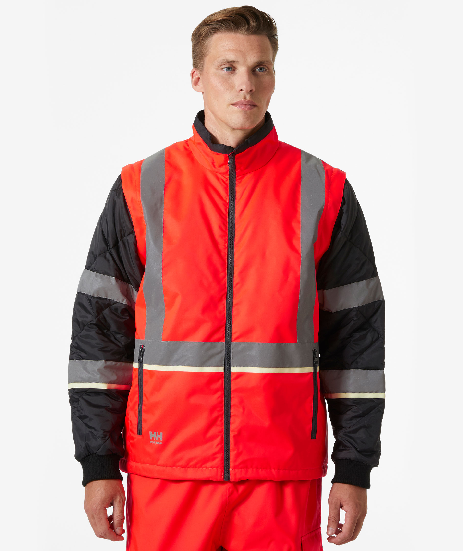 Helly Hansen UC-ME 2-in-1 insulator jacket, Hi-Vis Red/Ebony, large image number 2