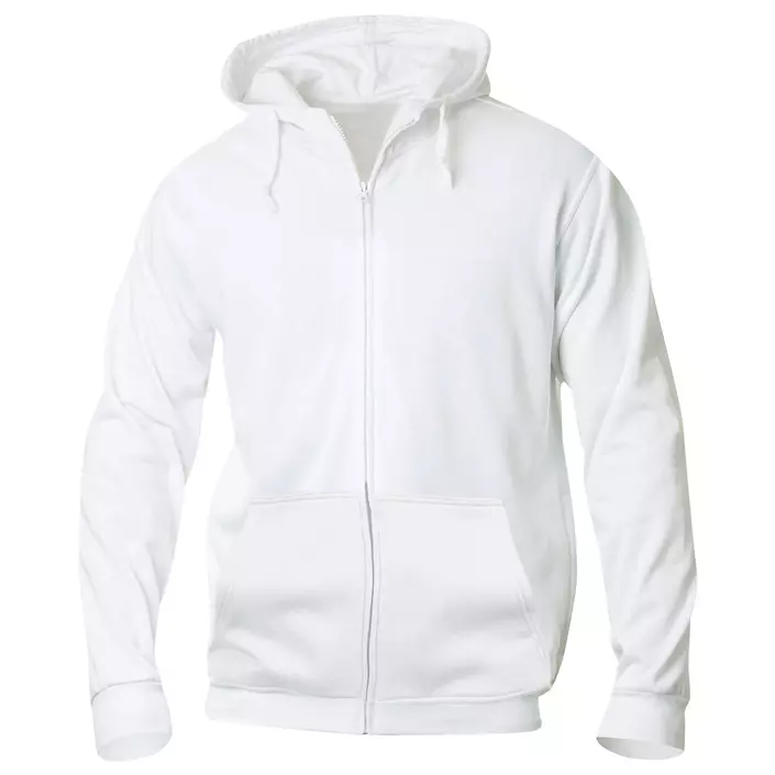 Clique Basic Hoody hoodie with full zipper, White, large image number 0