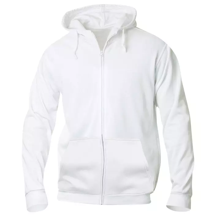 Clique Basic Hoody Full Zip hoodie med blixtlås, Vit, large image number 0