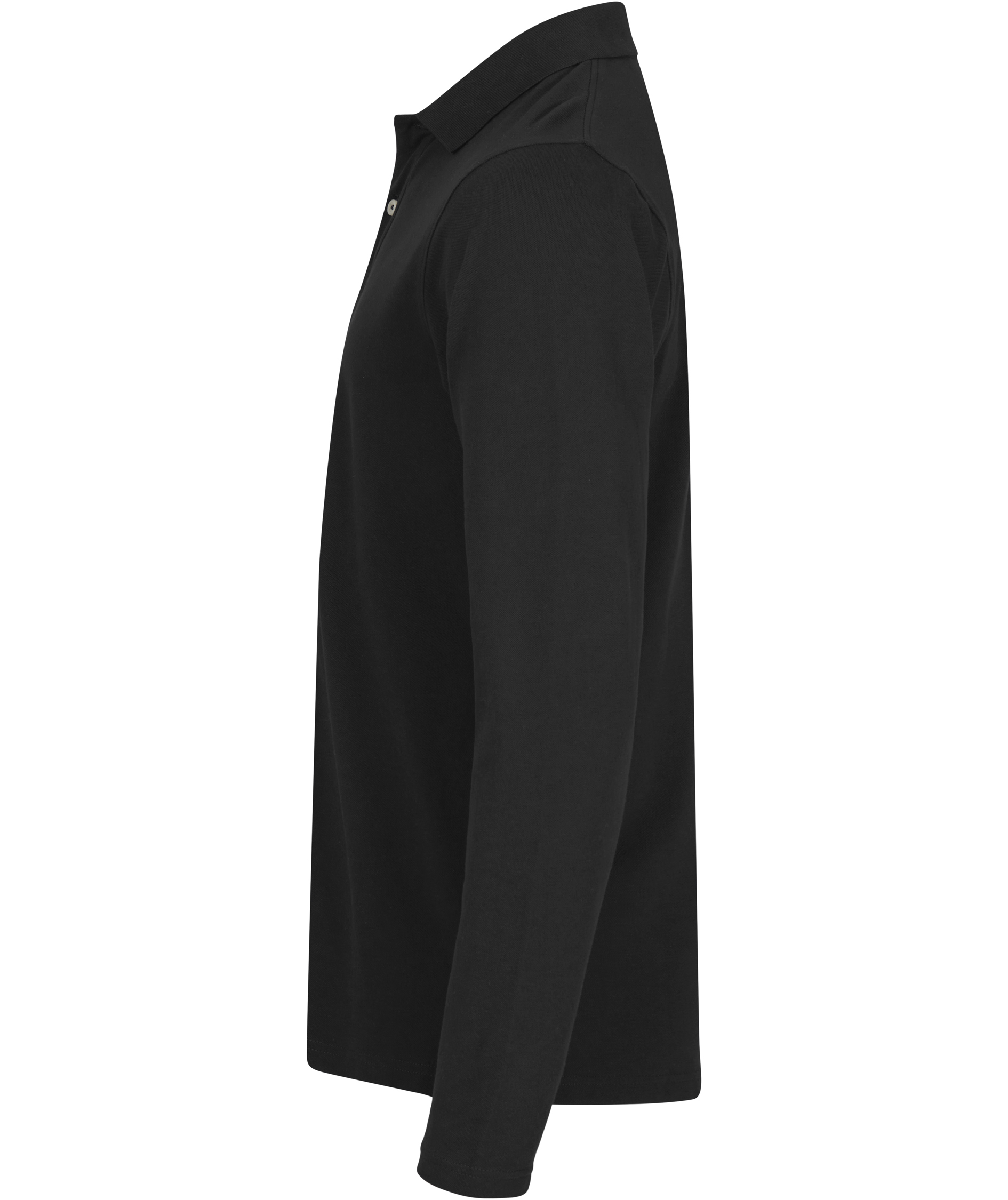Clique Premium long-sleeved polo shirt, Black, large image number 3