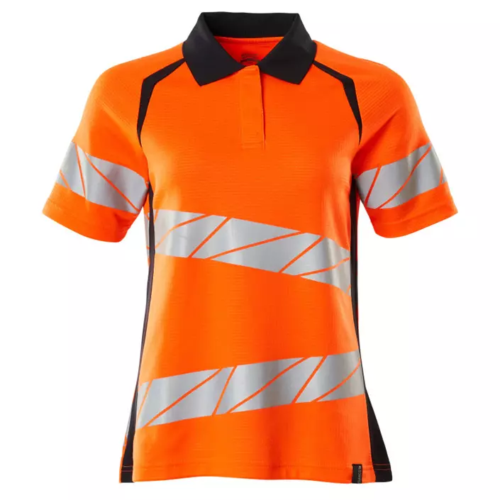 Mascot Accelerate Safe polo T-shirt dam, Varsel Orange/Mörk Marinblå, large image number 0
