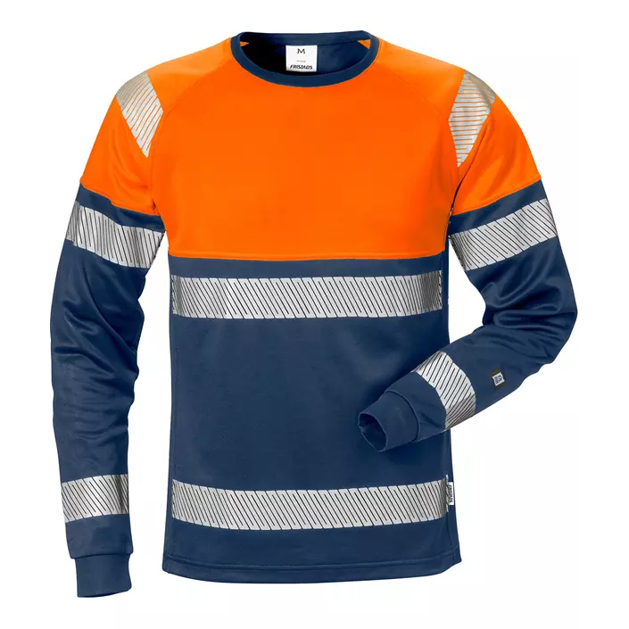 Fristads long-sleeved T-shirt 7519, Hi-vis Orange/Marine, large image number 0