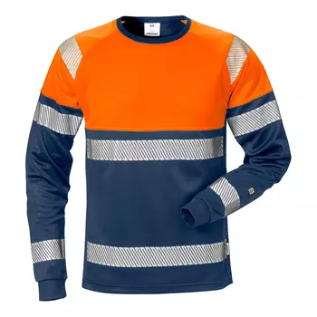Fristads long-sleeved T-shirt 7519, Hi-vis Orange/Marine