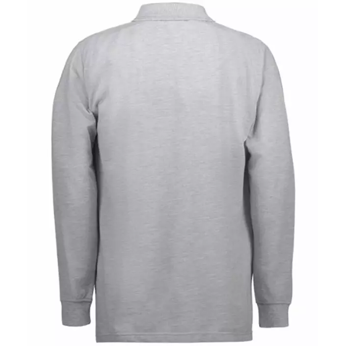 ID PRO Wear Polo shirt with long sleeves, Grey Melange, large image number 3
