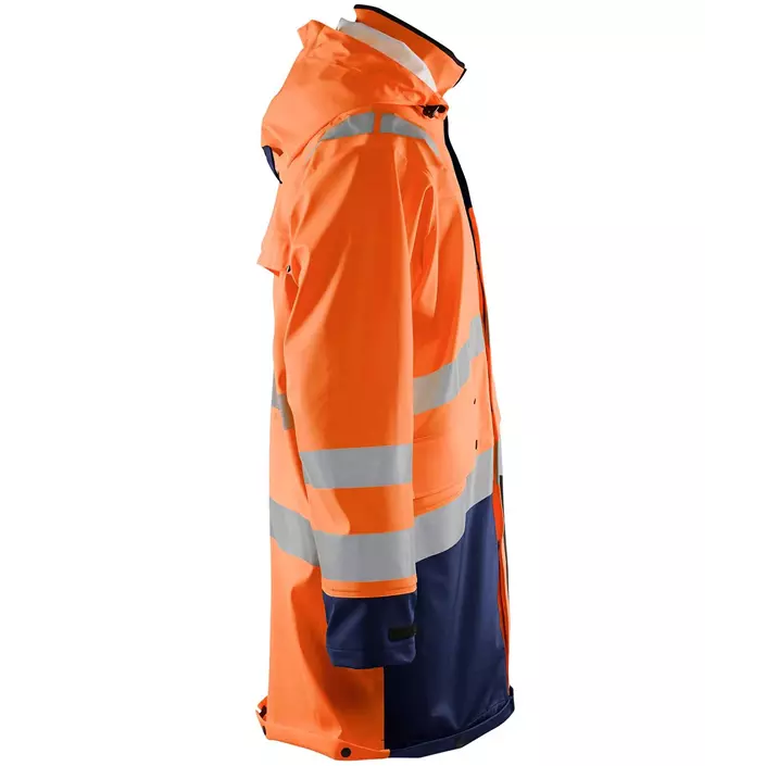 Blåkläder lang regnfrakke, Orange/Marine, large image number 2