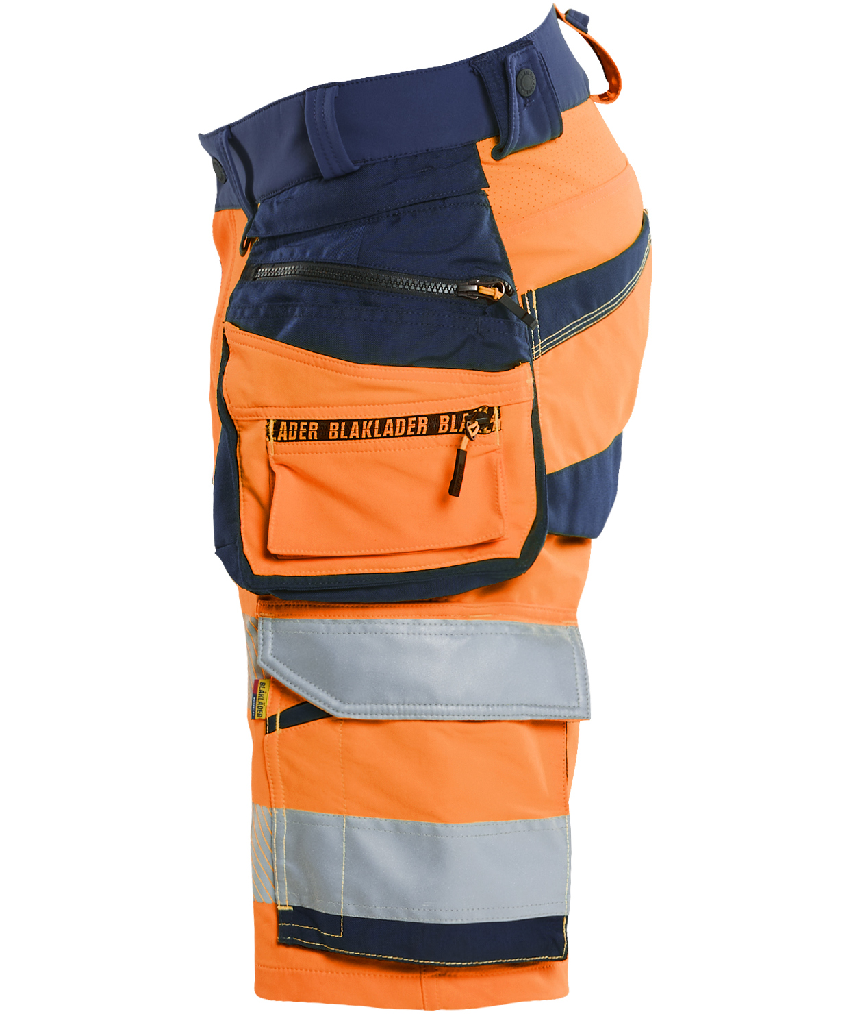 Bl&aring;kl&auml;der hantverksshorts full stretch, Varsel Orange/Marinbl&aring;, large image number 3