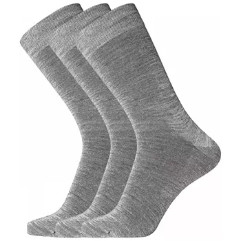 Dovre 3er-Pack Twin Sock Strümpfe mit Wolle, hellgrau melange