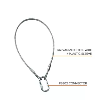 OS FallSafe FS803 anchor wire 1m, Steel Grey