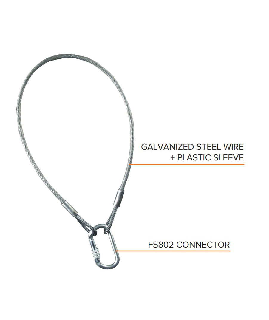 OS FallSafe FS803 F&ouml;rankringsrem 1m, St&aring;lgr&aring;