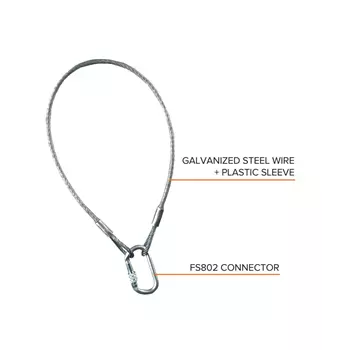 OS FallSafe FS803 anchor wire 1m, Steel Grey
