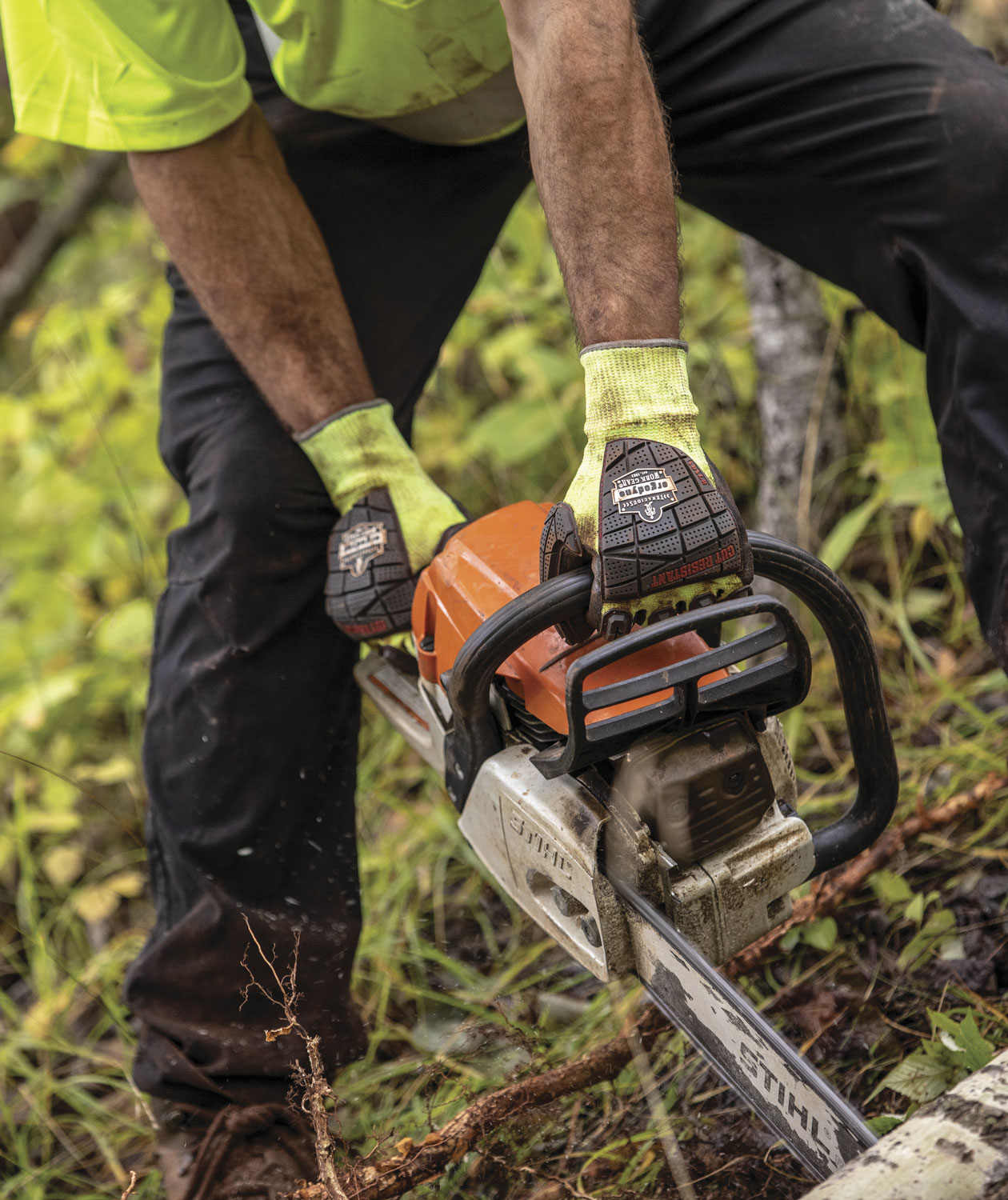 Ergodyne ProFlex 7141 impact-reducing Cut D gloves, Lime