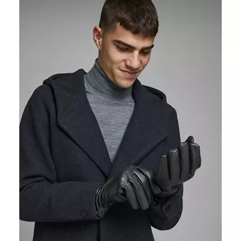 Jack & Jones JACMONTANA leather gloves, Black