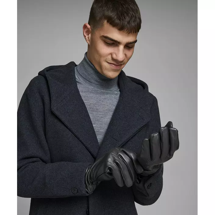 Jack & Jones JACMONTANA leather gloves, Black, large image number 1