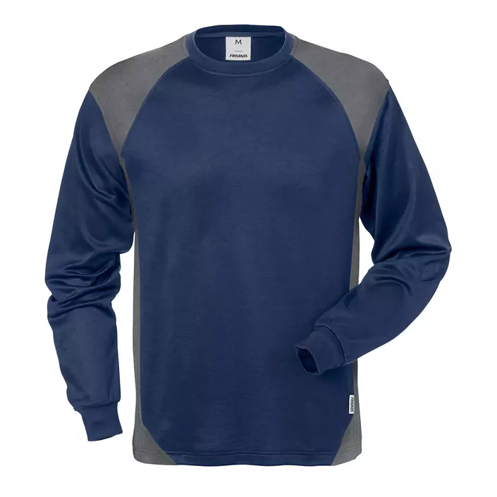Fristads long-sleeved T-shirt 7071 THV, Marine Blue/Grey, large image number 0