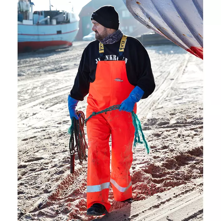 Elka Fishing Extreme PVC Heavy regnhängselbyxa, Varsel Orange, large image number 1