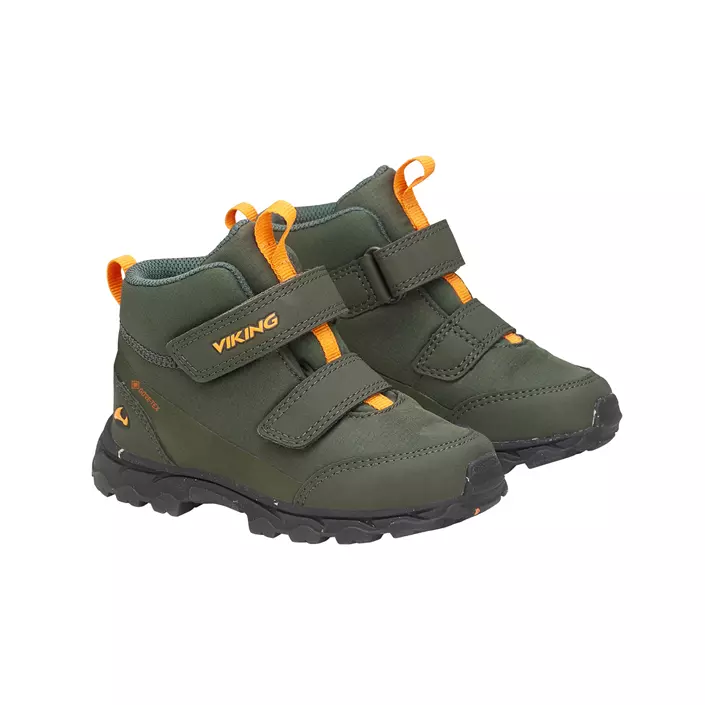 Viking Ask Mid F GTX boots for kids, Huntinggreen/Orange, large image number 2