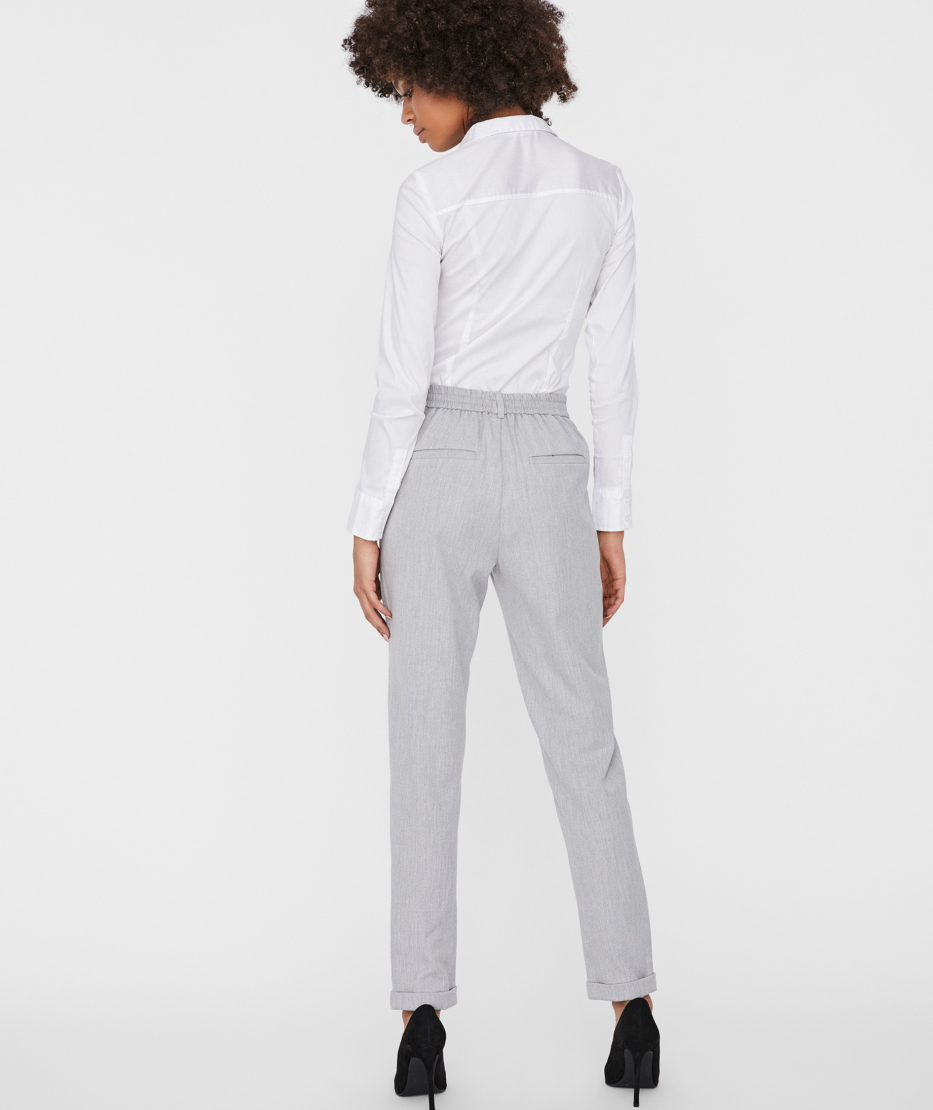 Vero Moda VMMAYA LOOSE SOLID women's trousers, Light Grey Melange, large image number 2