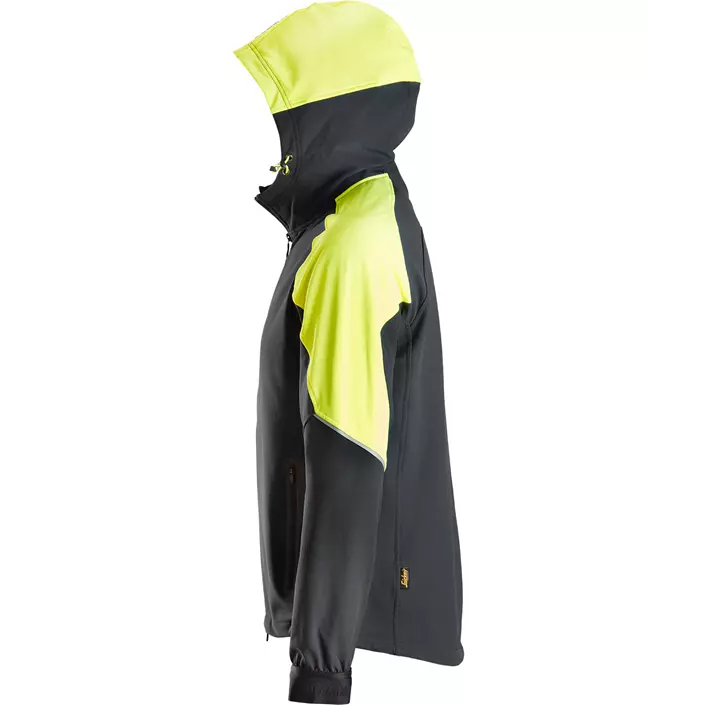 Snickers FlexiWork hoodie 8025, Svart/Neon Gul, large image number 2