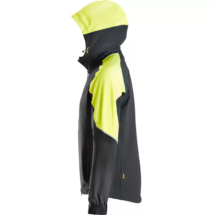Snickers FlexiWork hoodie 8025, Svart/Neon Gul, large image number 2