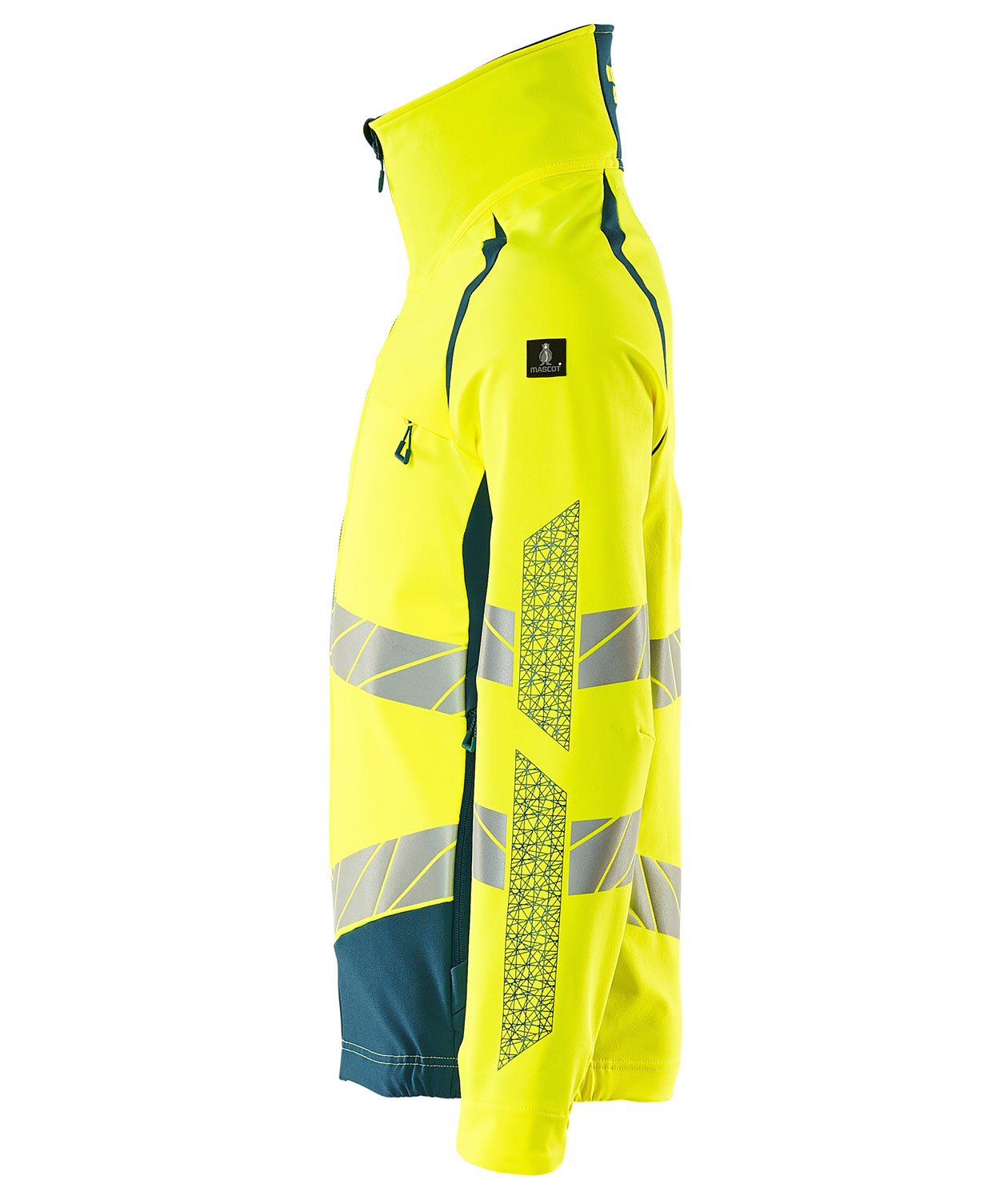 Mascot Accelerate Safe Jacke full stretch, Hi-Vis Gelb/Dunkelpetroleum, large image number 2