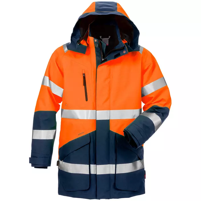 Fristads GORE-TEX® vinterparka jakke 4989, Hi-vis Oransje/Marineblå, large image number 0