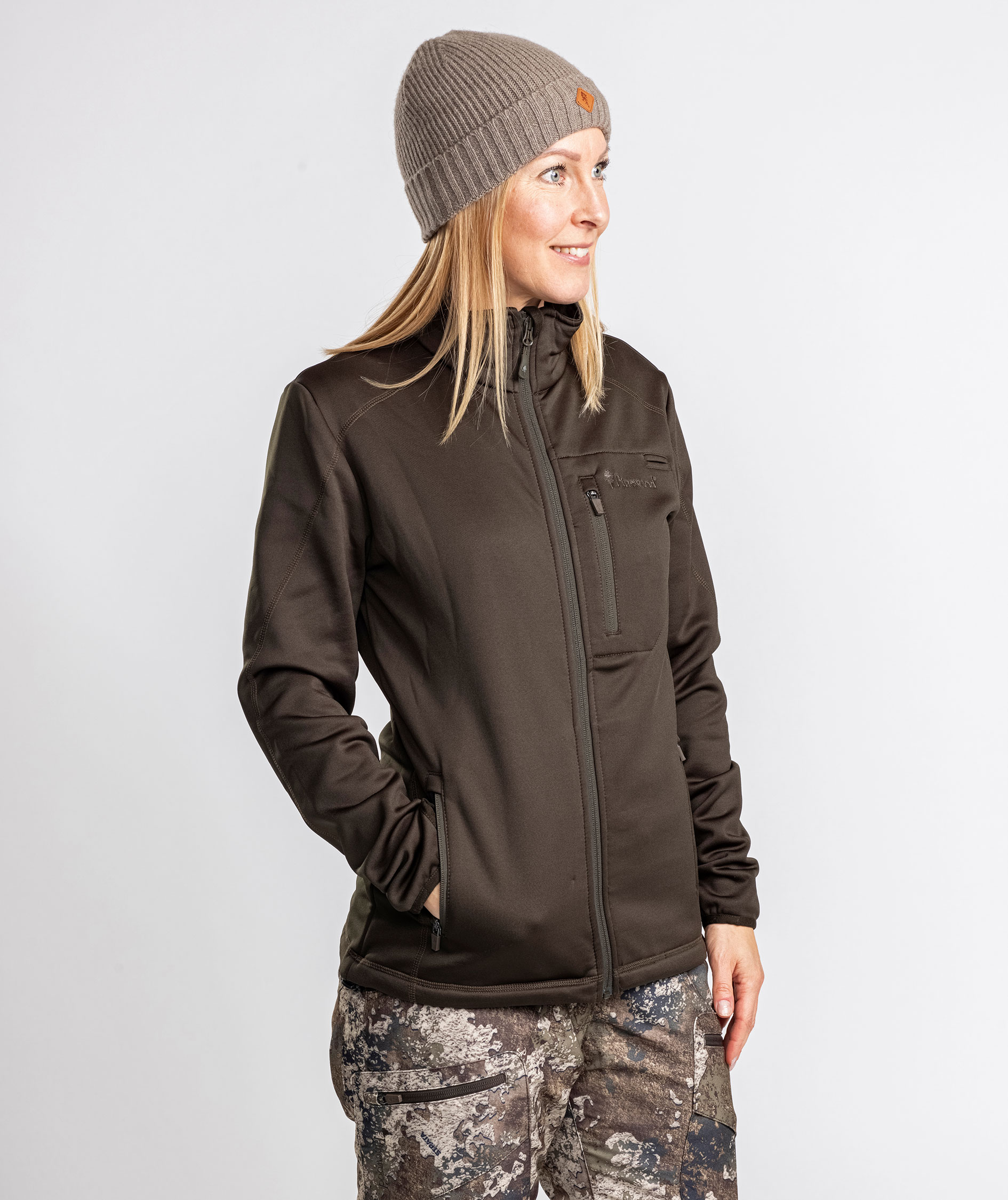 Pinewood Frazer dame fleecejakke, Dark Mossgreen